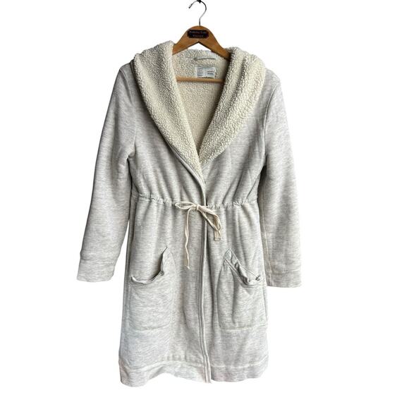 Anthropologie Saturday Sunday Gray Sherpa Lined Snap Front Jacket Medium - Picture 1 of 8